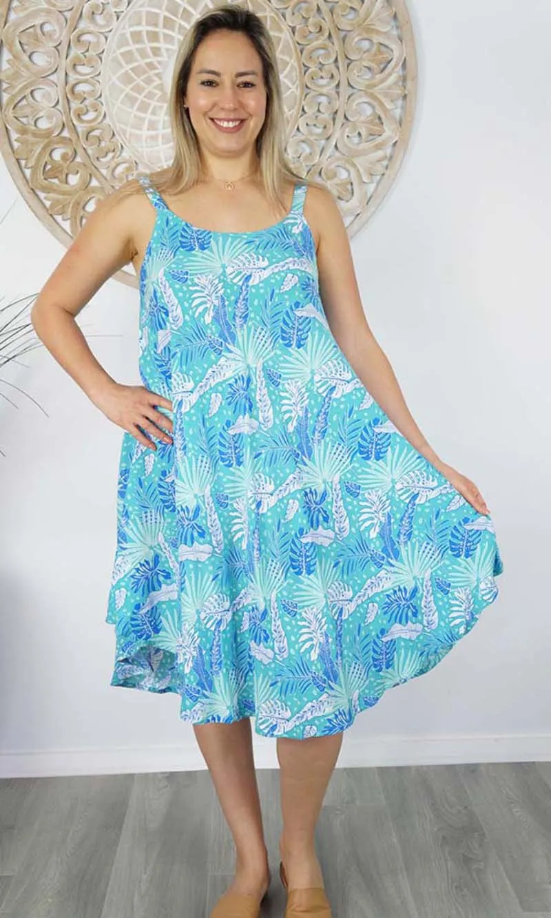 Rayon Dress Montego Tropical Leaves, More Colours