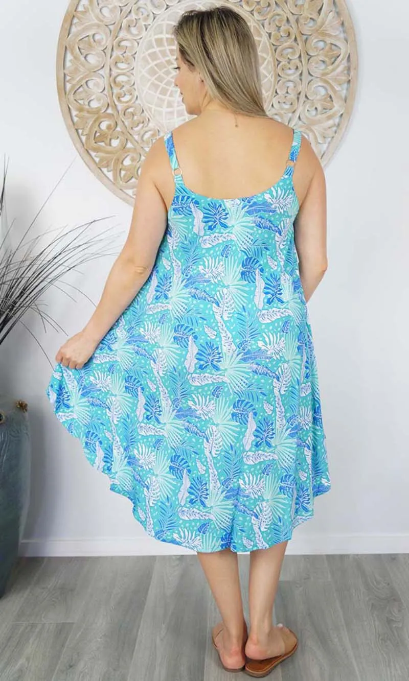 Rayon Dress Montego Tropical Leaves, More Colours