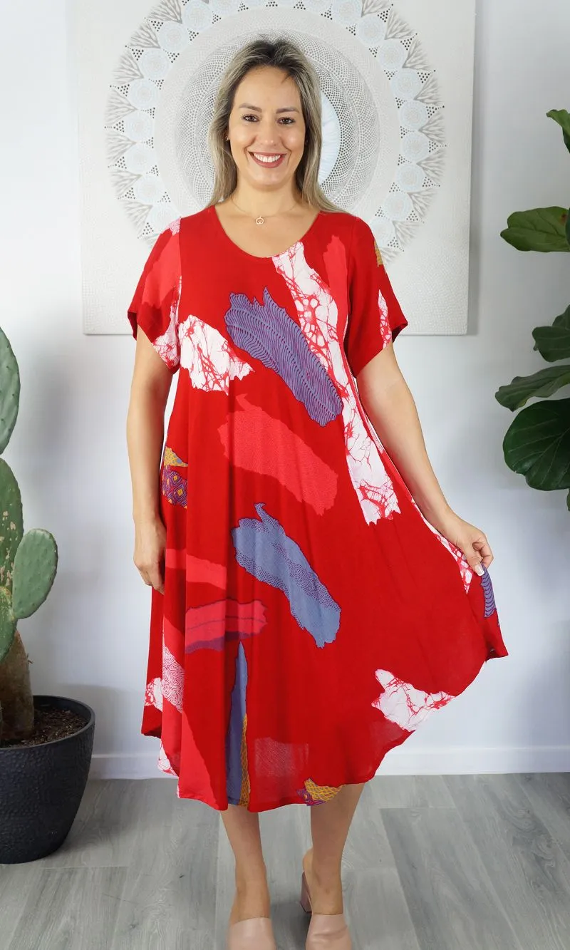 Rayon Dress Newport Abstract, More Colours