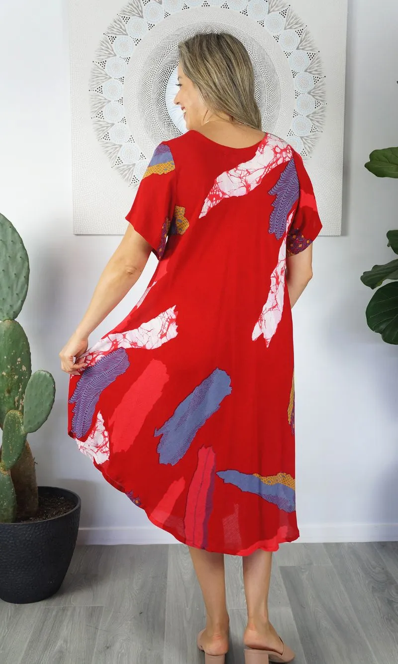 Rayon Dress Newport Abstract, More Colours