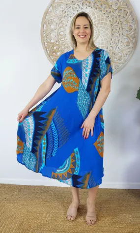 Rayon Dress Newport Aztec, More Colours