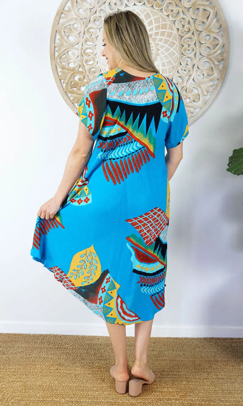 Rayon Dress Newport Aztec, More Colours