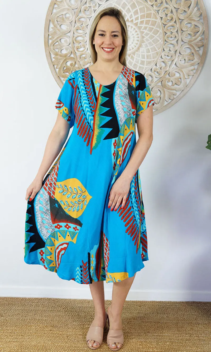 Rayon Dress Newport Aztec, More Colours