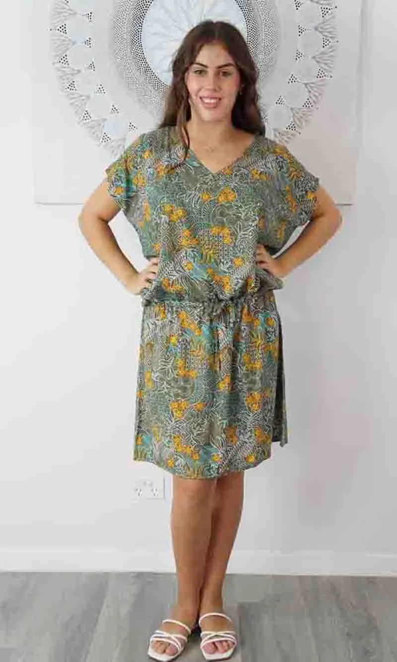 Rayon Dress Papaya Paisley Batik Taupe