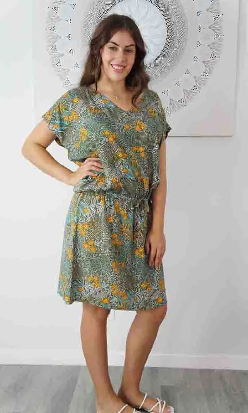 Rayon Dress Papaya Paisley Batik Taupe