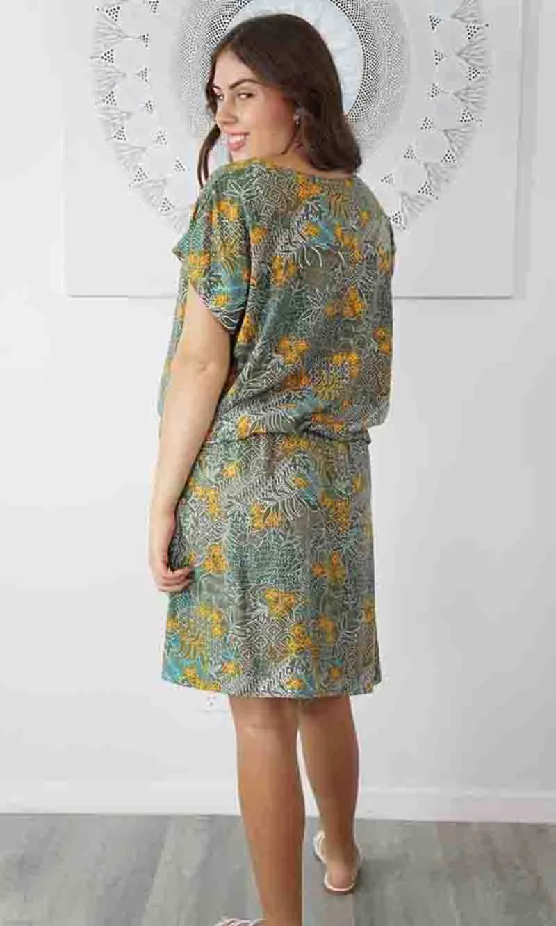 Rayon Dress Papaya Paisley Batik Taupe