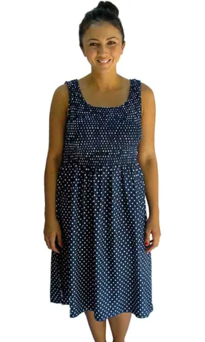 Rayon Dress Singlet Smock Polka Dot, More Colours