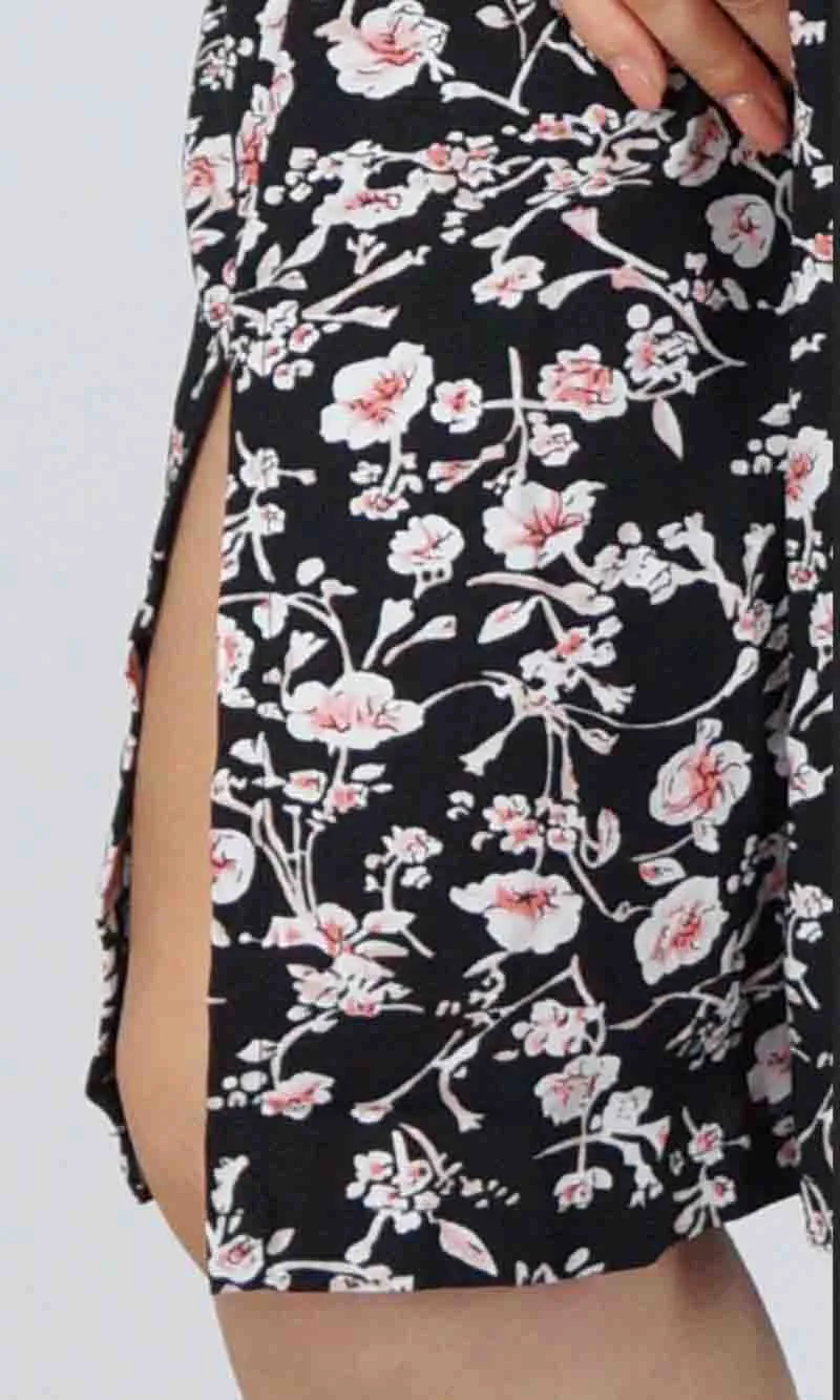 Rayon Dress Singlet Smock Springflower Black