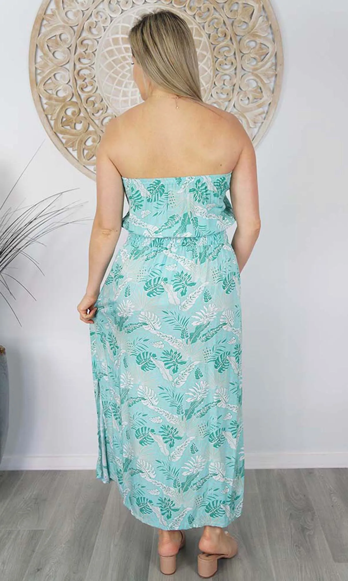 Rayon Dress Tube Tropical Leaves, More Colours