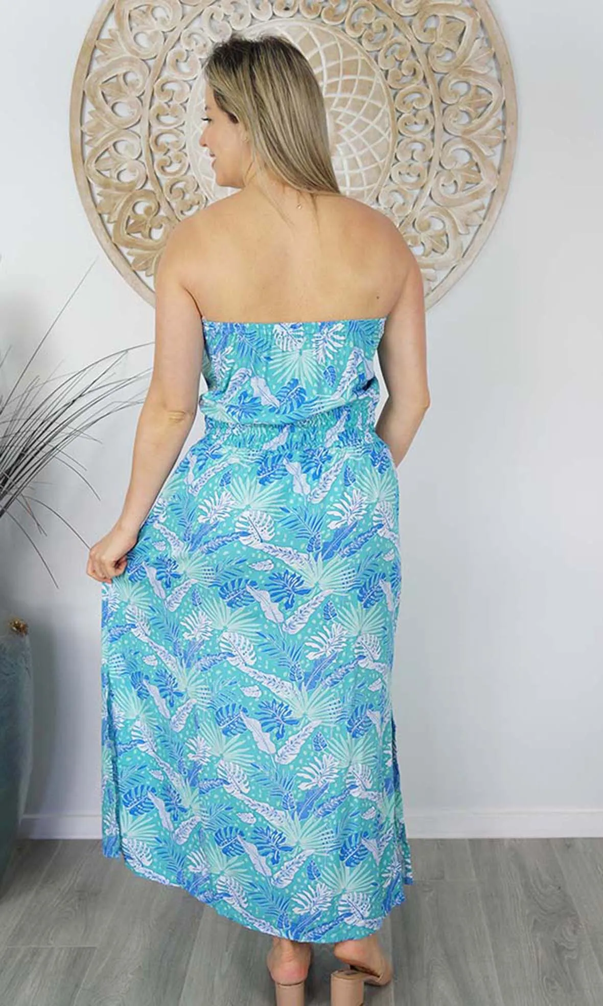 Rayon Dress Tube Tropical Leaves, More Colours