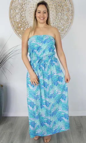 Rayon Dress Tube Tropical Leaves, More Colours