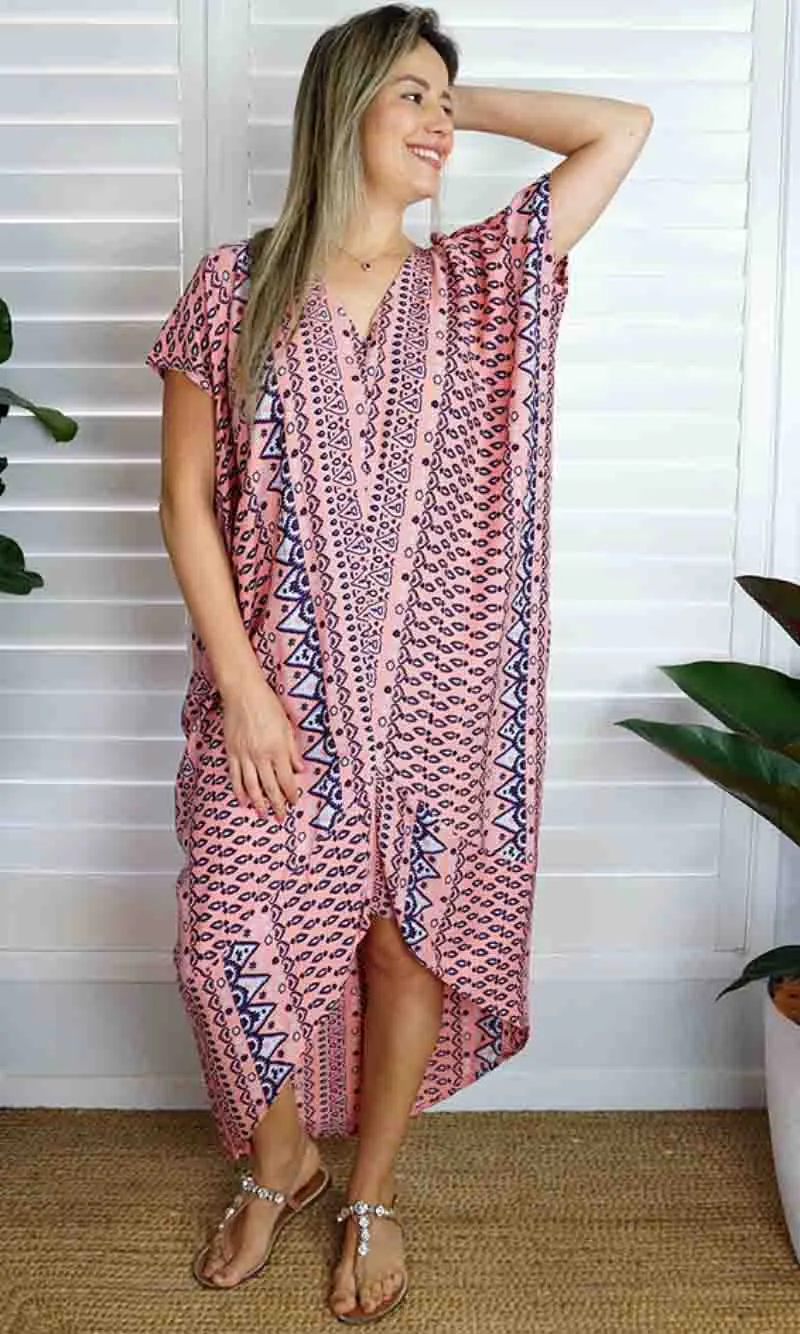 Rayon Kaftan Frilled Toga Tuscany, More Colours