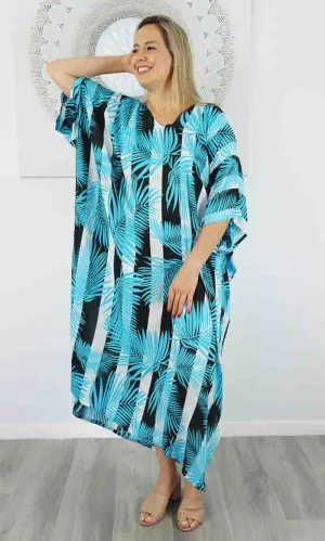 Rayon Kaftan Long Leaf Stripe, More Colours