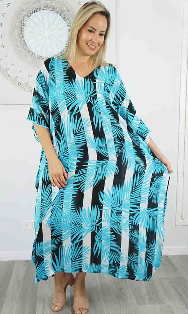 Rayon Kaftan Long Leaf Stripe, More Colours