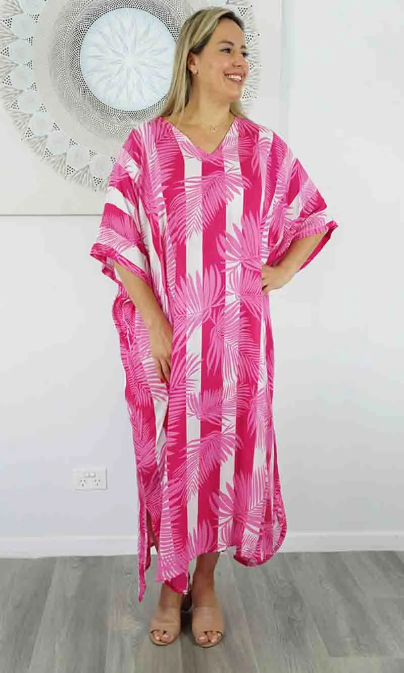 Rayon Kaftan Long Leaf Stripe, More Colours