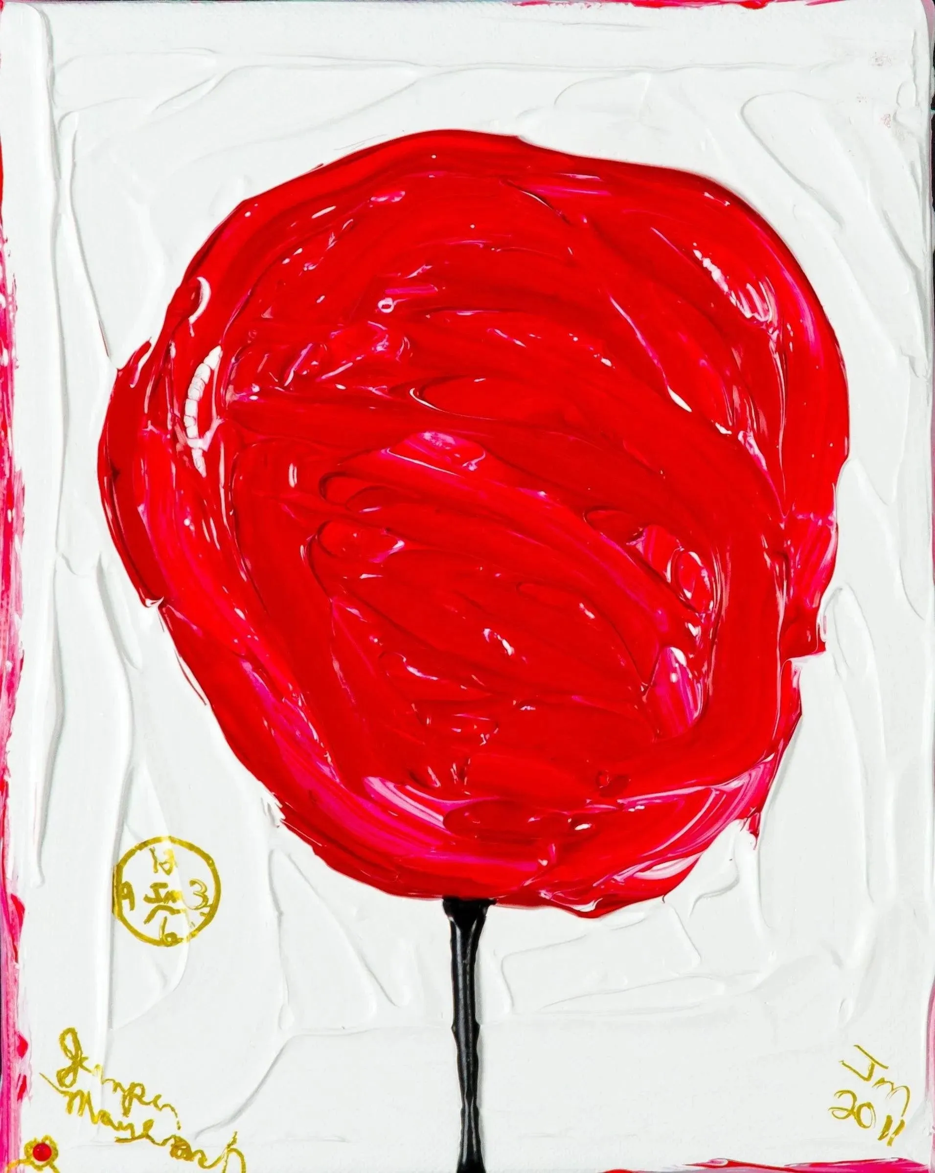 Red Cotton Candy #4 - Original Painting