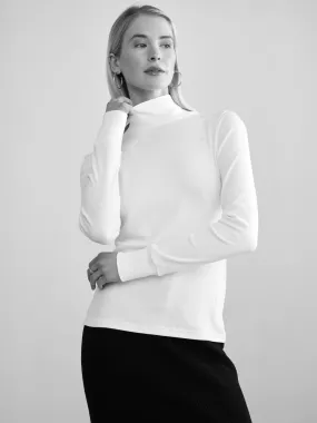 RIBBED COTTON L/S TURTLENECK