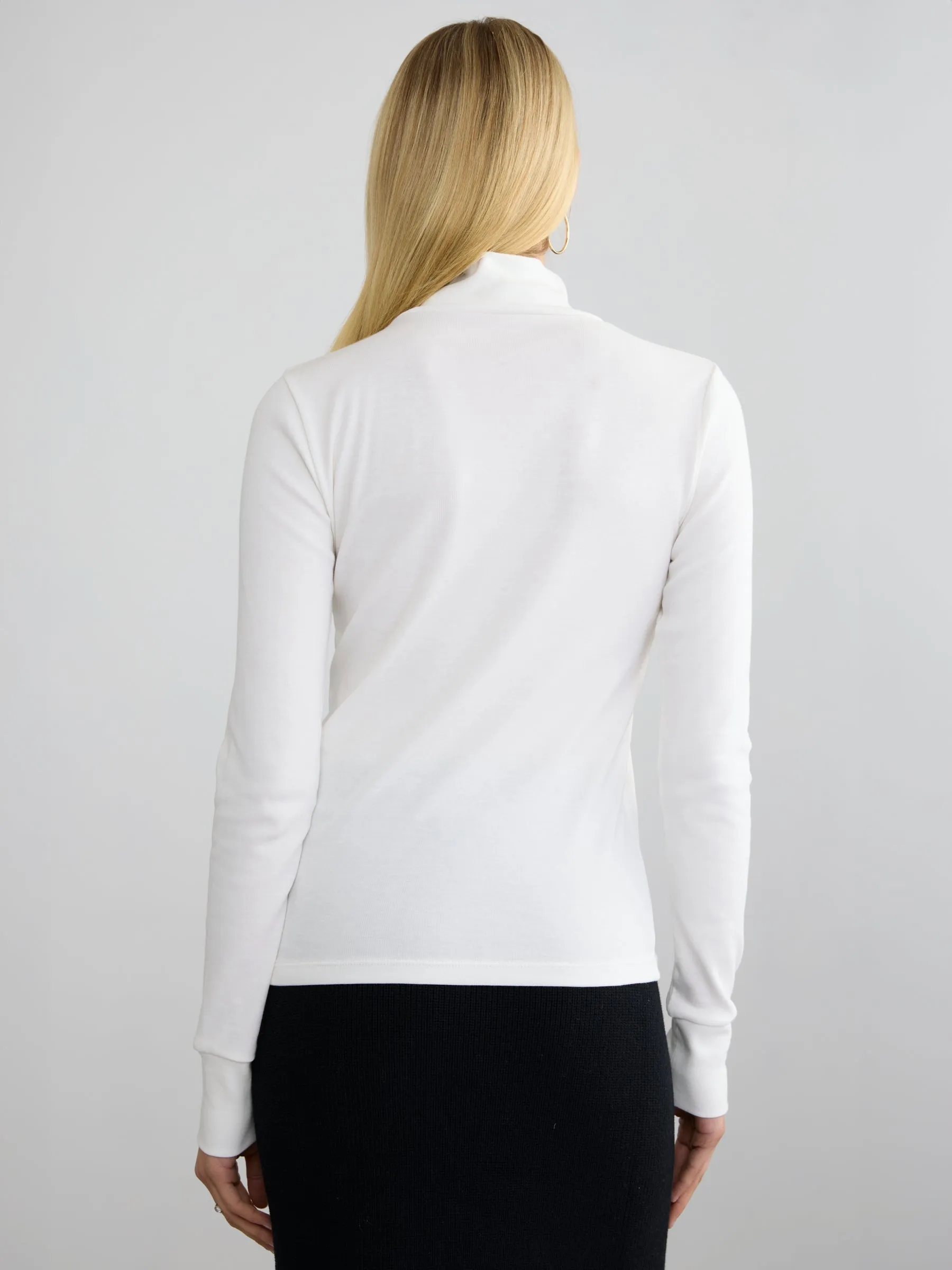 RIBBED COTTON L/S TURTLENECK