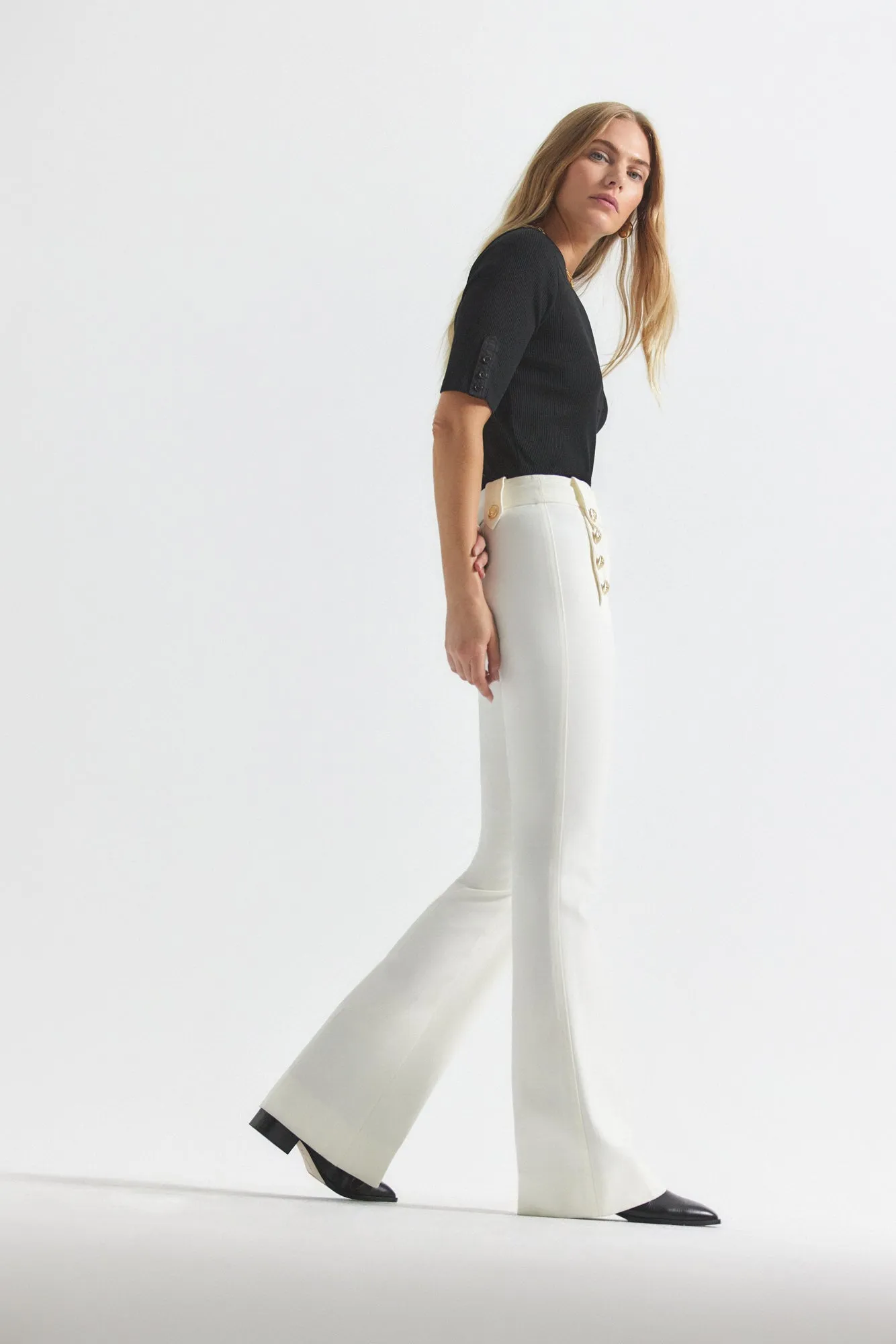 Robertson Flare Trousers - Soft White