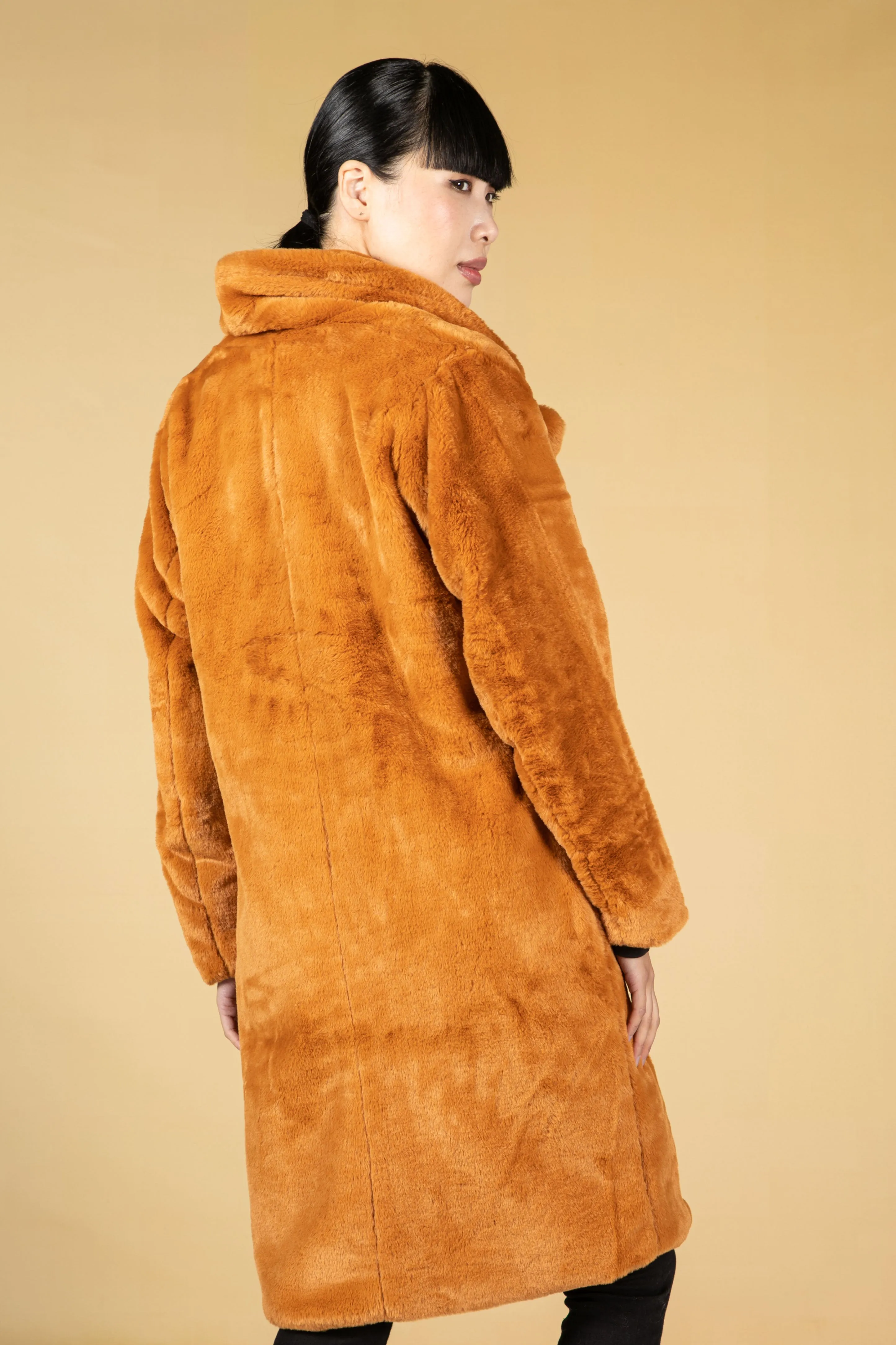 Rusted Faux Fur Coat