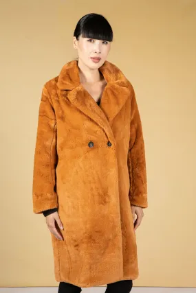 Rusted Faux Fur Coat