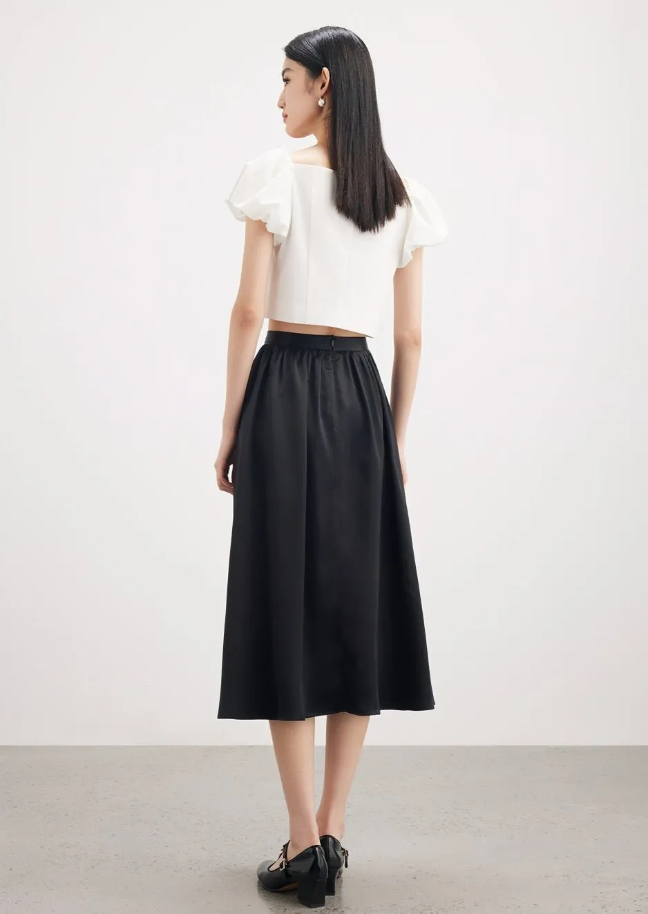 SATIN RETRO SLIM HIGH WAIST SKIRT