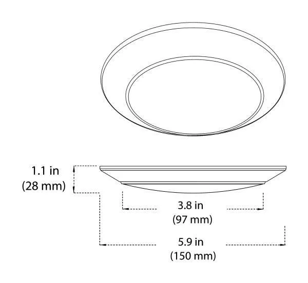 Selectable 4 in. Black Surface Mount Disk Light