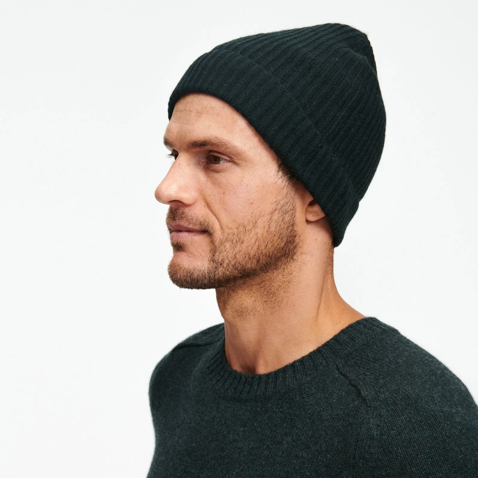 Signature Ribbed Cashmere Beanie