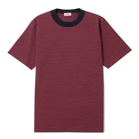 Striped Heritage T Shirt - Rich Navy / Cardinal