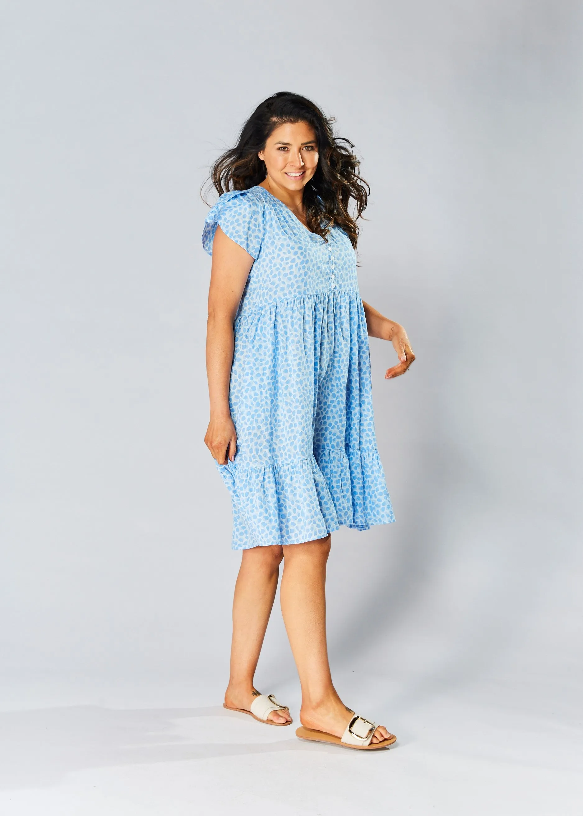 Sunny Baby Doll Dress - Blue