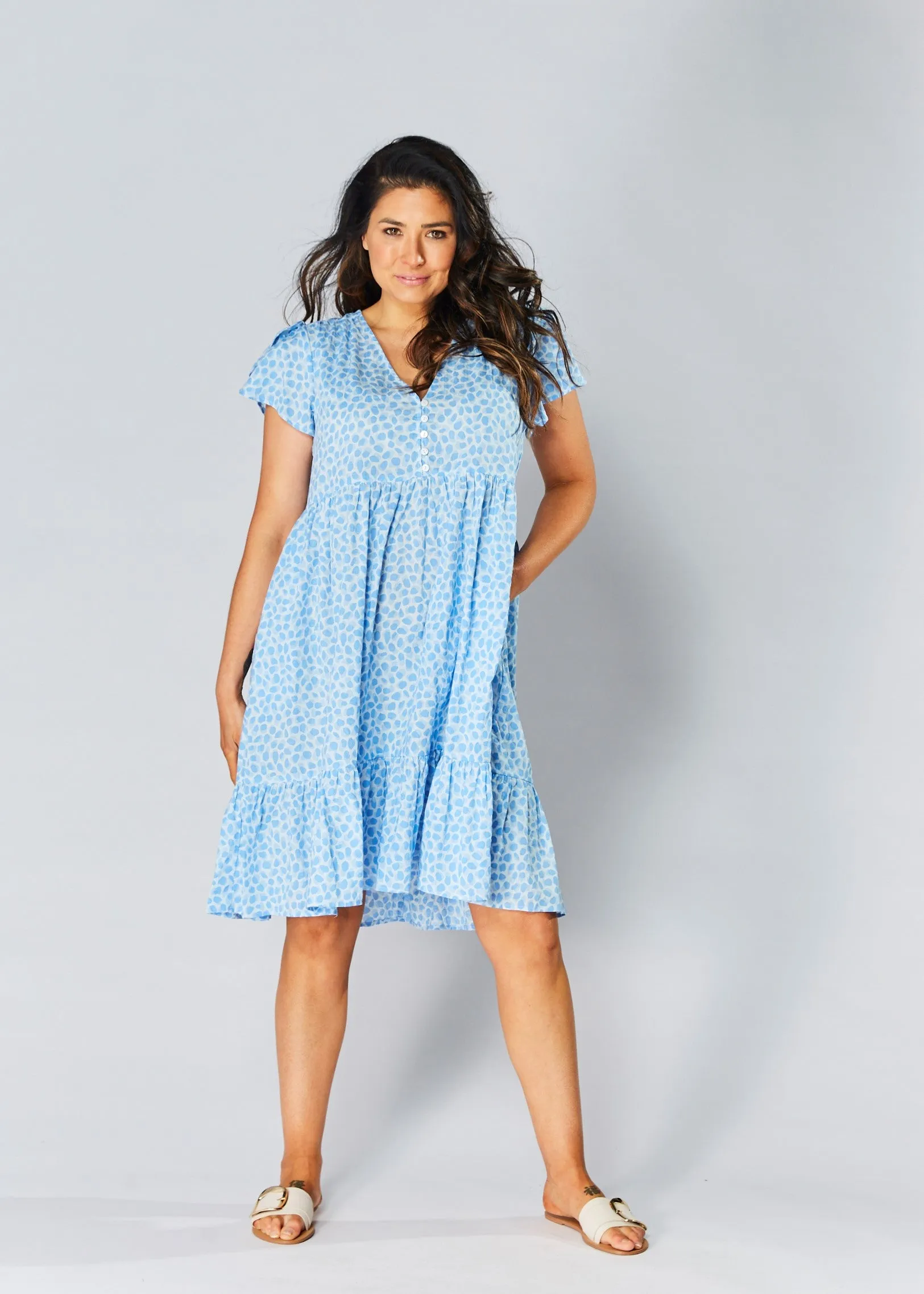 Sunny Baby Doll Dress - Blue