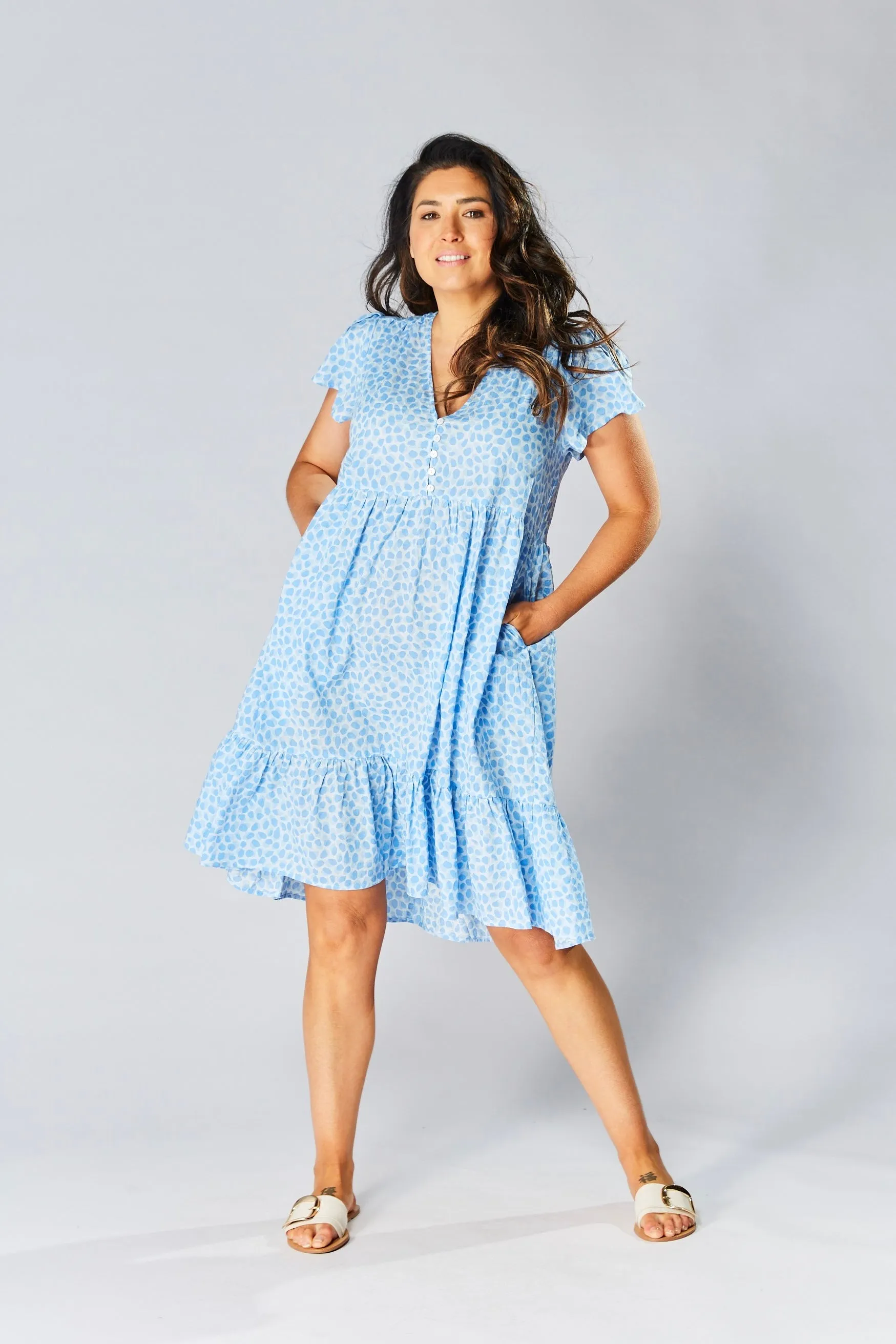 Sunny Baby Doll Dress - Blue