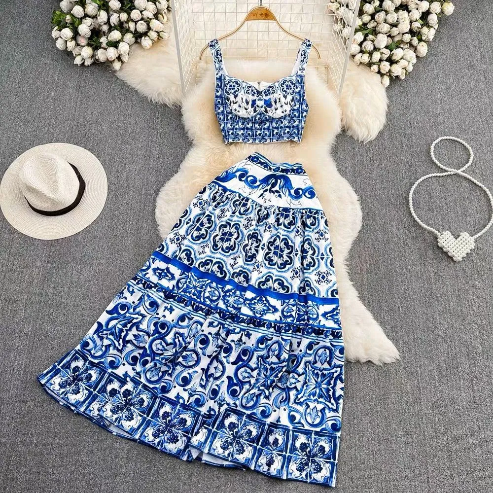 Suzie Porcelain Print Luxury Coord Set