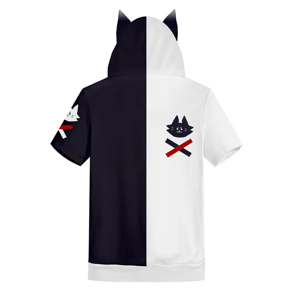 Sweatshirt Men Women Casual Short Sleeve Hooded Pullover T-shirt Coat