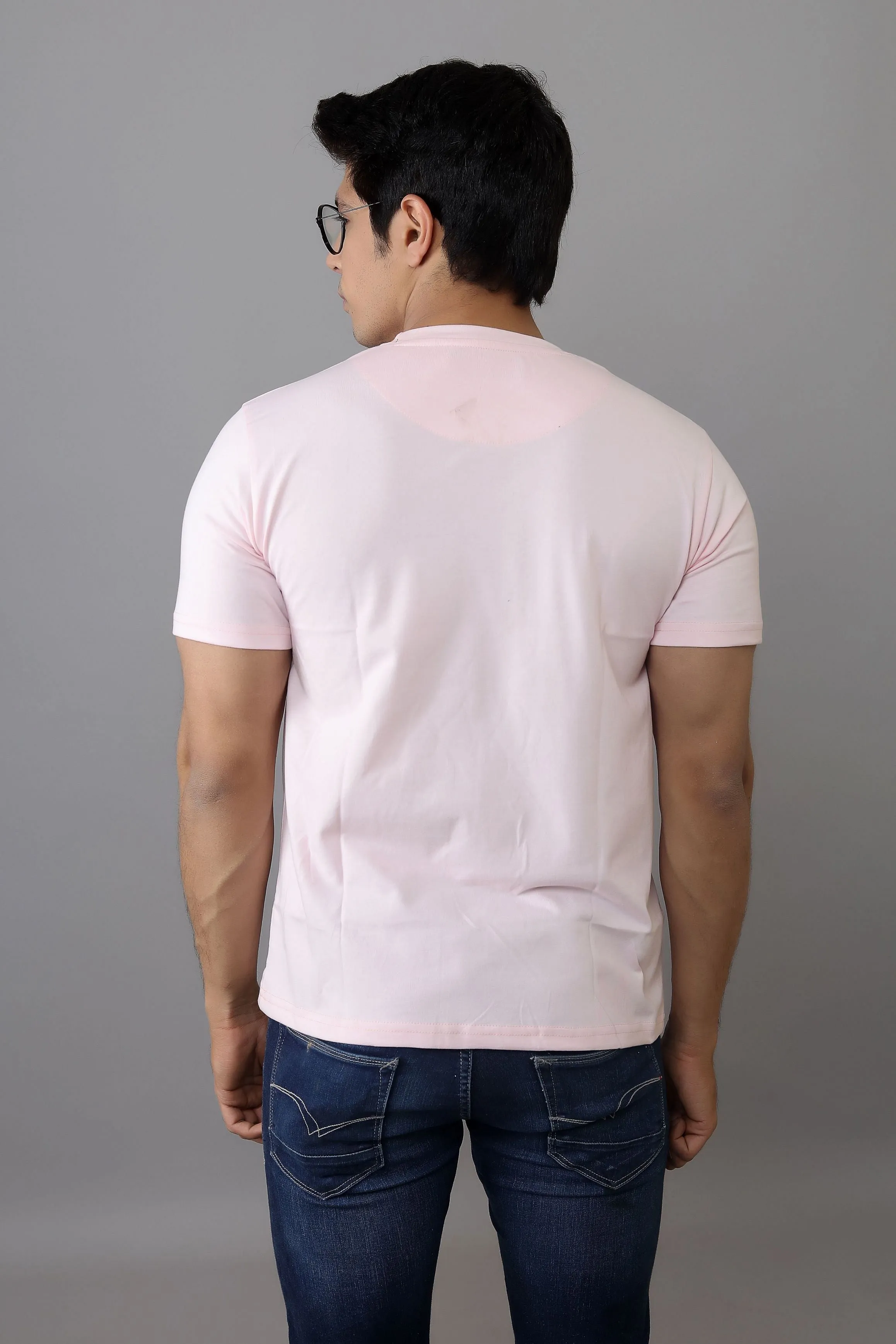 T Shirt - Men White Solid Round Neck Pure Cotton T-shirt