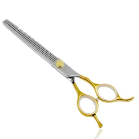 Tauro Pro Line cutting scissors "Perfection by Janita J. Plunge", 440c stainless steel, golden handles, 40 teeth, thinning