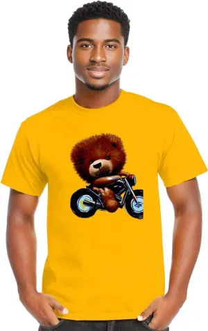 Teddy Ride Men's Heavy Cotton Motorcycle T-Shirt