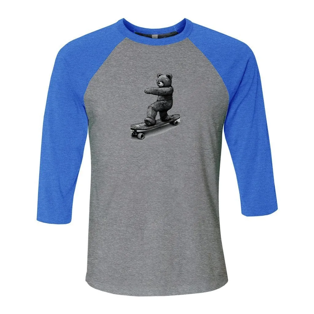 Teddy Ride Shred Unisex 3/4 Sleeve Baseball Tee