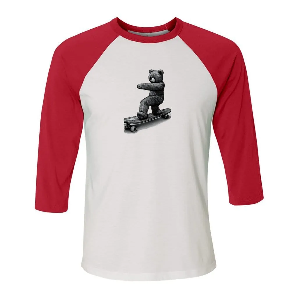 Teddy Ride Shred Unisex 3/4 Sleeve Baseball Tee