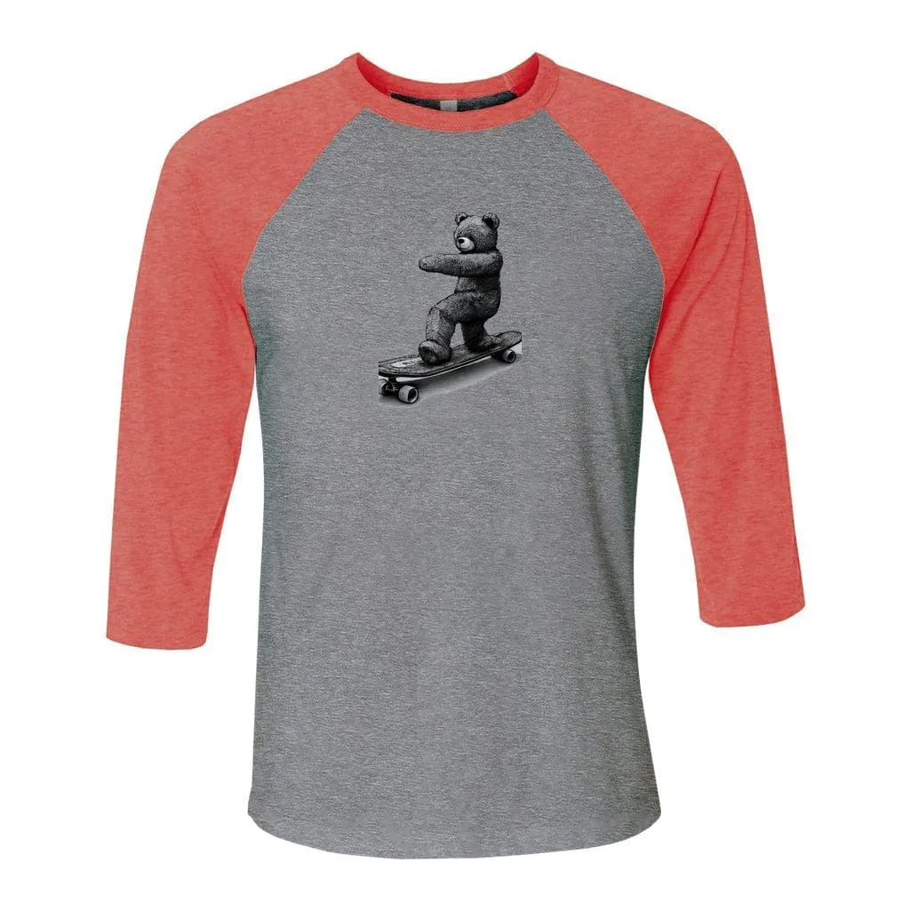 Teddy Ride Shred Unisex 3/4 Sleeve Baseball Tee