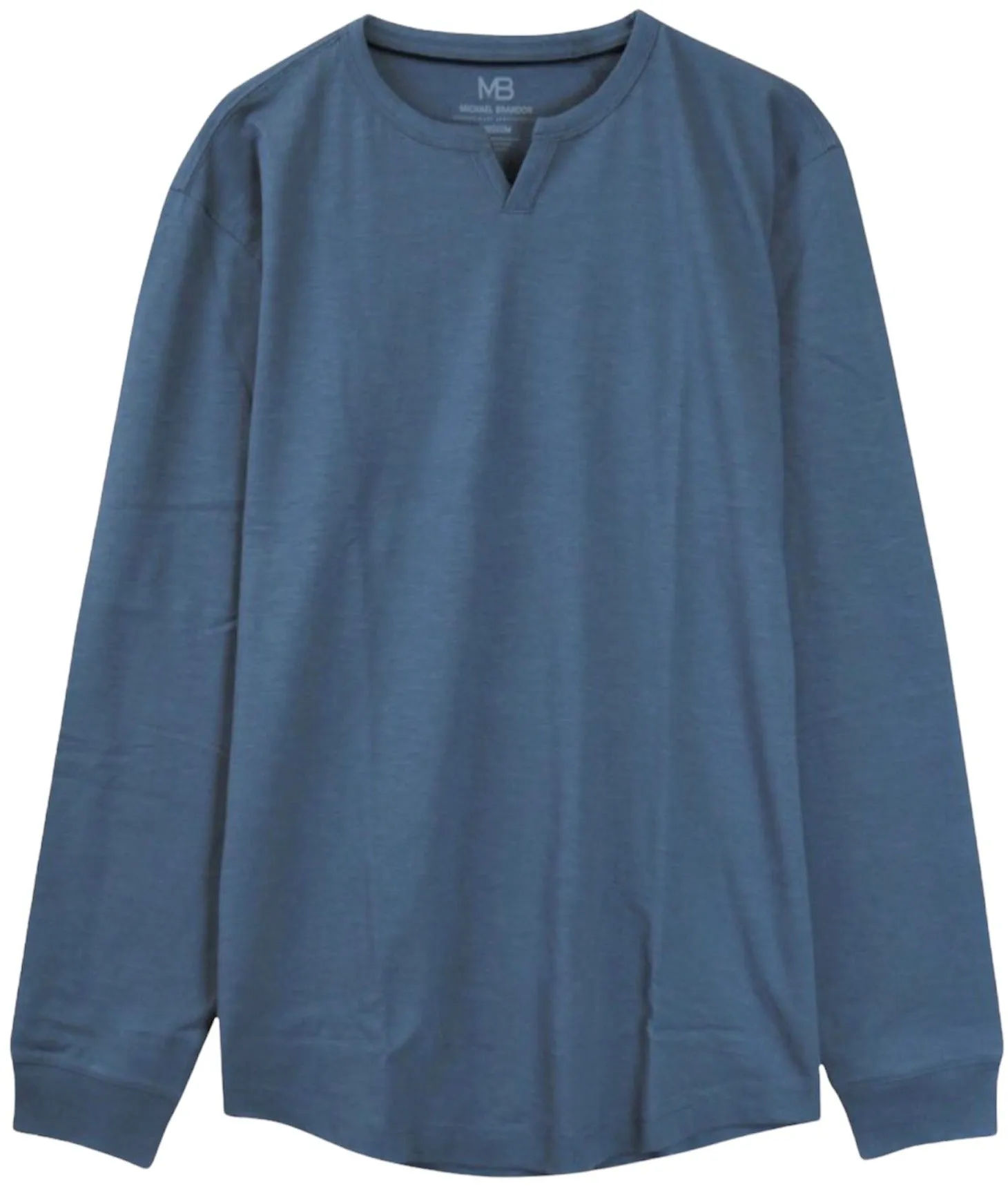 The Essential Blue Steel Long Sleeve Notched V Shirt