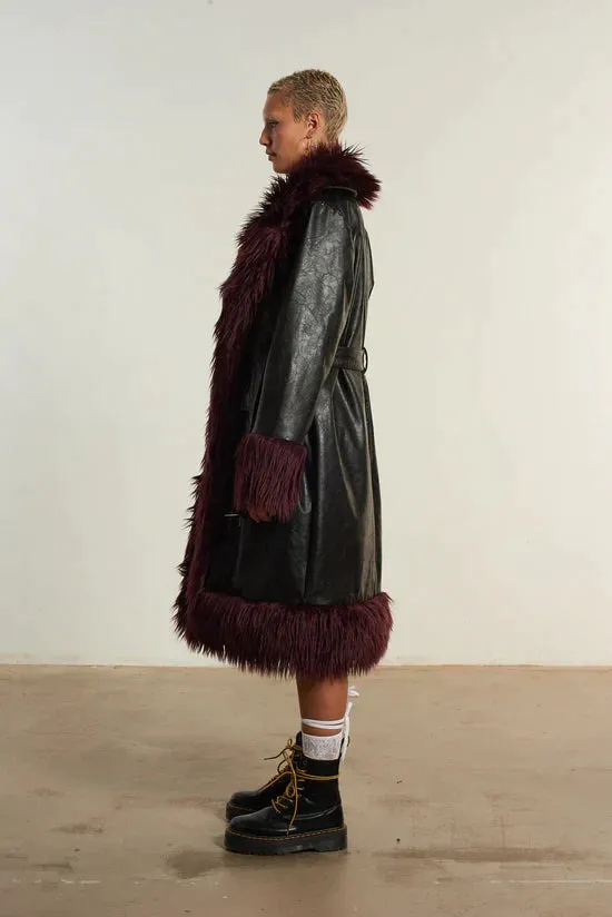 THE URSULA PU FAUX FUR COAT