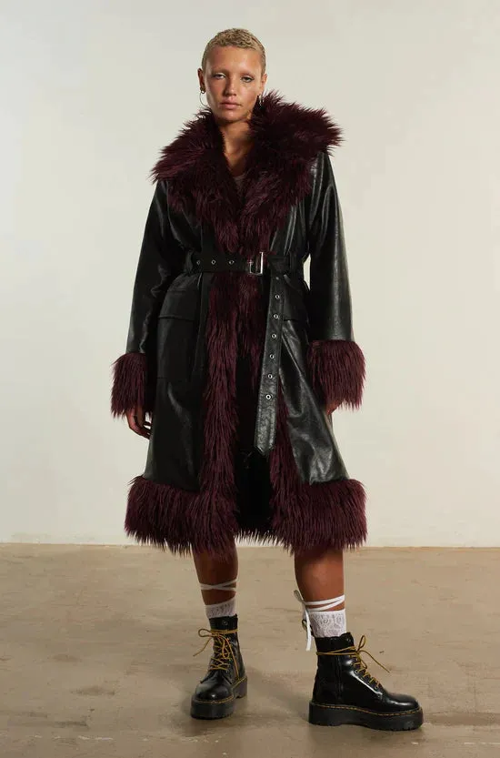 THE URSULA PU FAUX FUR COAT