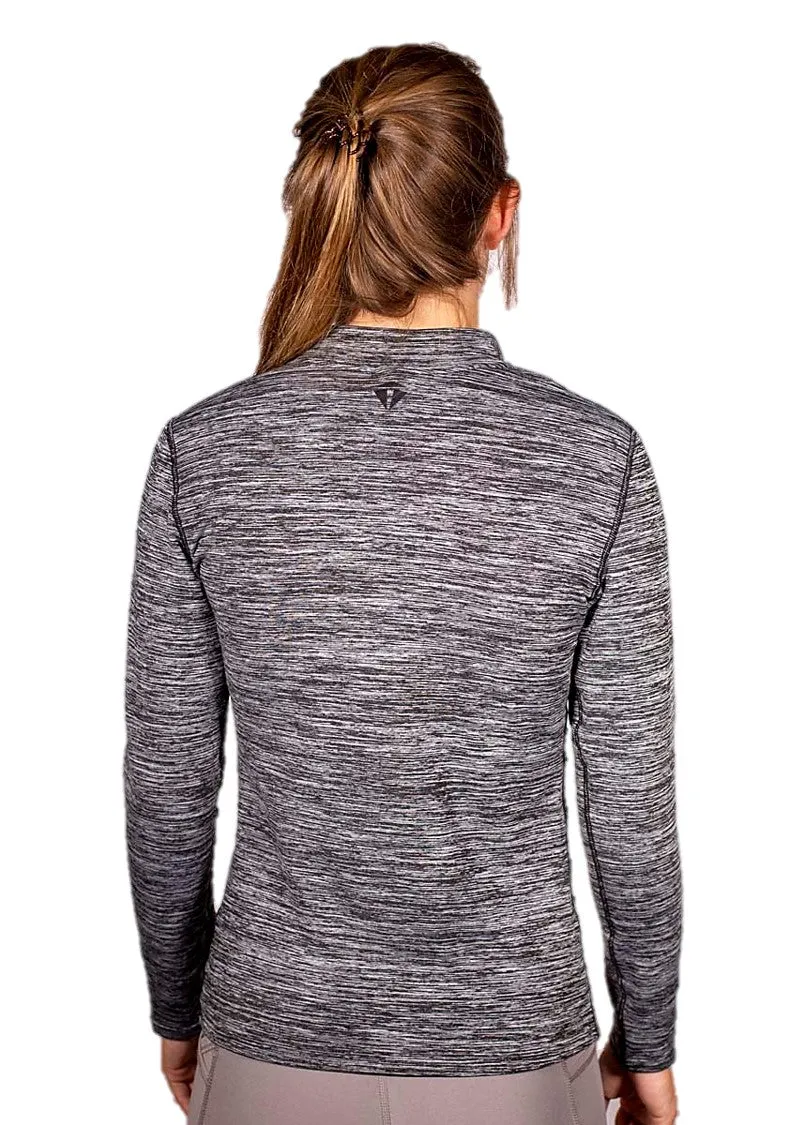 THEUS Sleek Fit Women's 1/4 Zip Long Sleeve Micro Fleece Interior Running Shirt