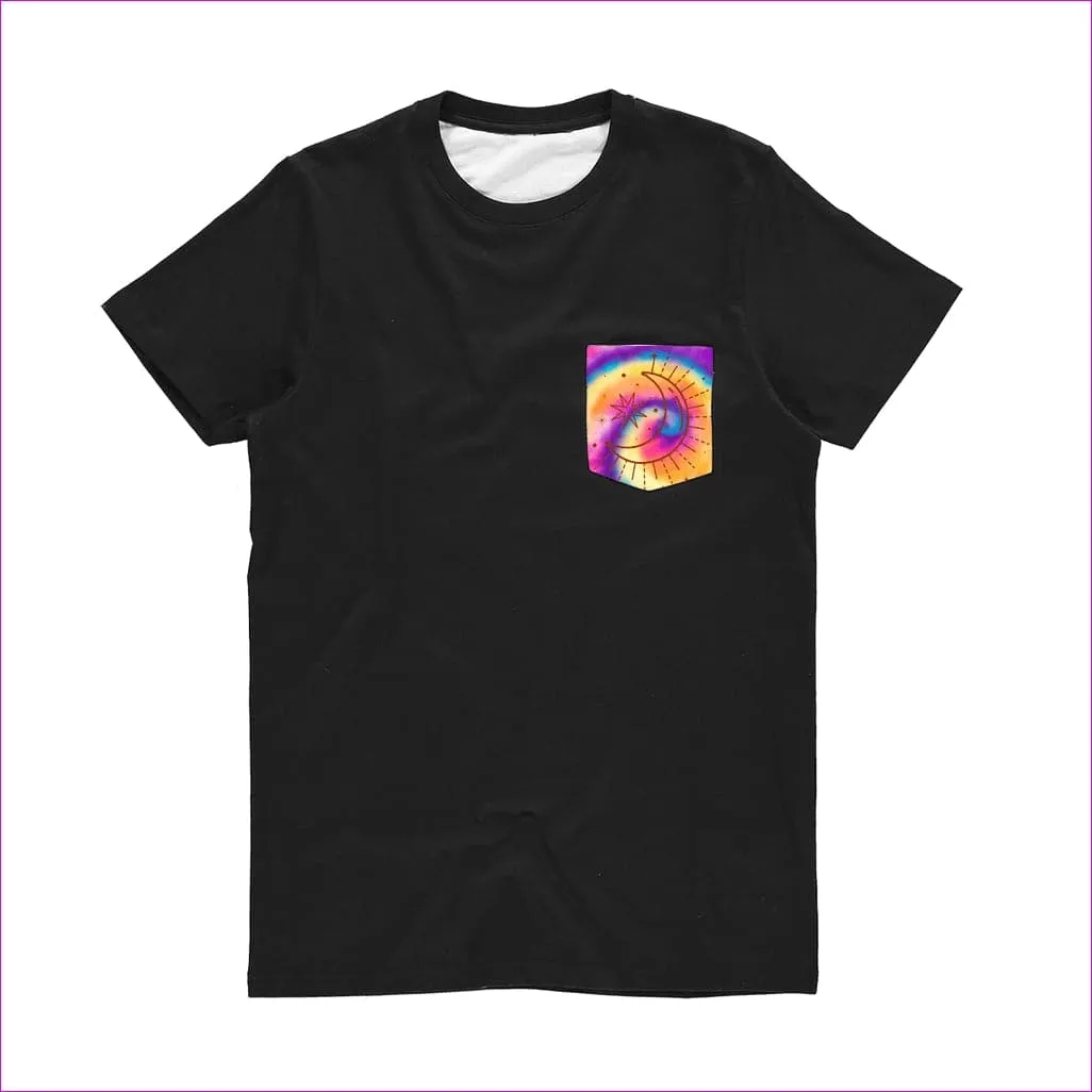 Tie-Dye Moon Classic Pocket Black T-Shirt