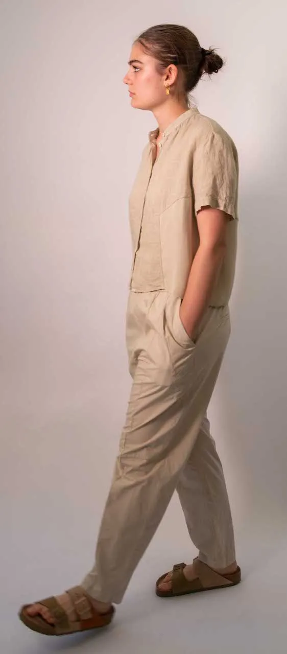 Transit Par Such Linen Panel Shirt in Sand