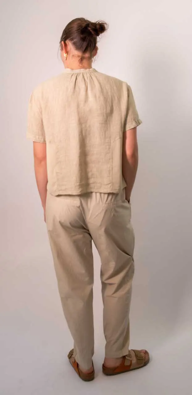 Transit Par Such Linen Panel Shirt in Sand