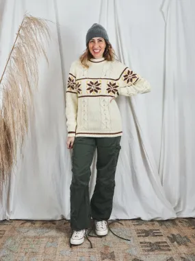 Vintage Snowflake Ski Lodge Sweater