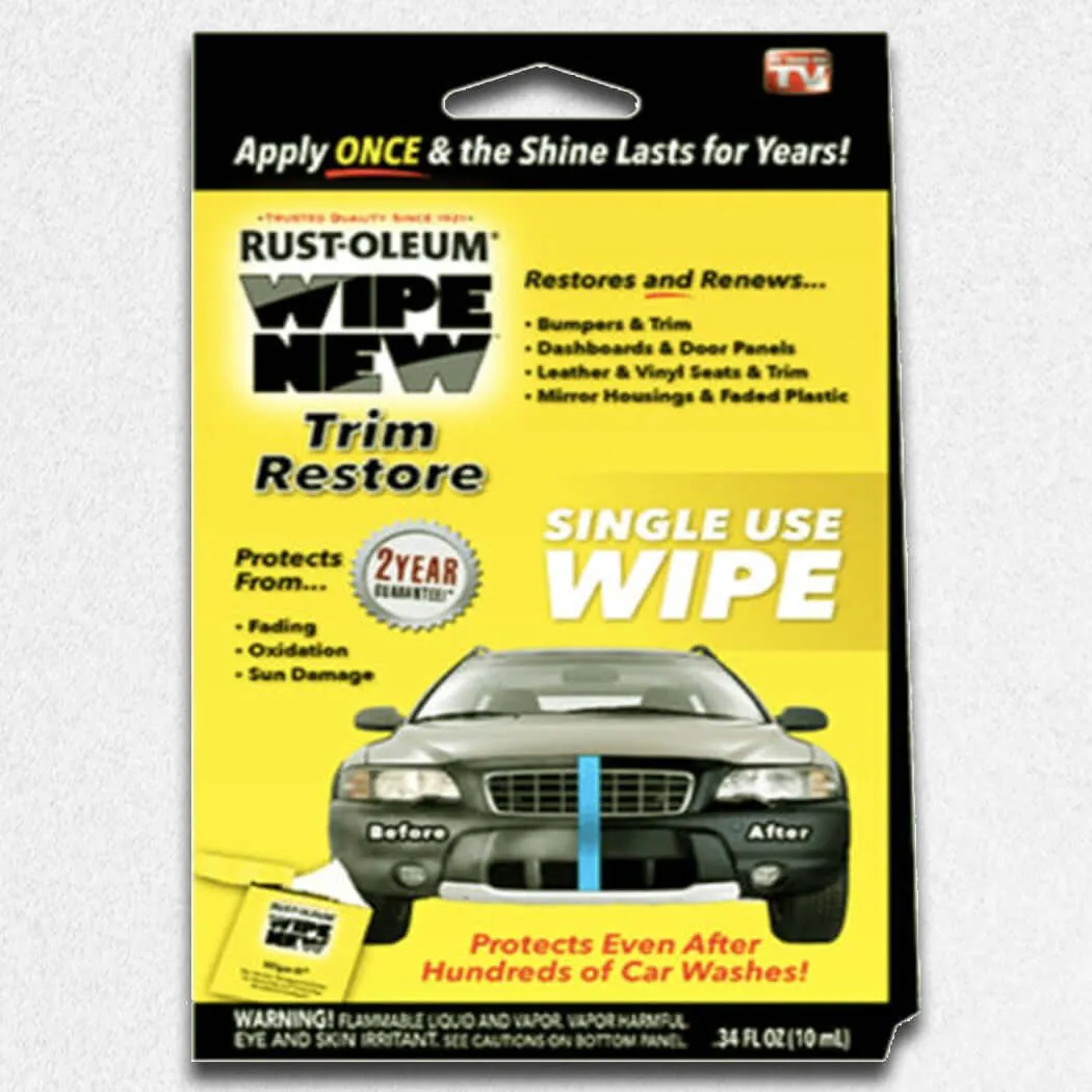 Wipe New Trim Restorer Wipe Car Interior & Exterior (2 Pack)