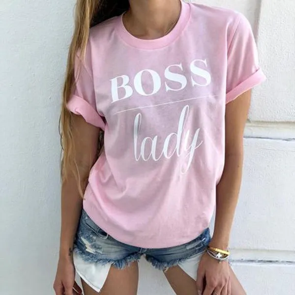 Women Casual Letter Printed T-shirt